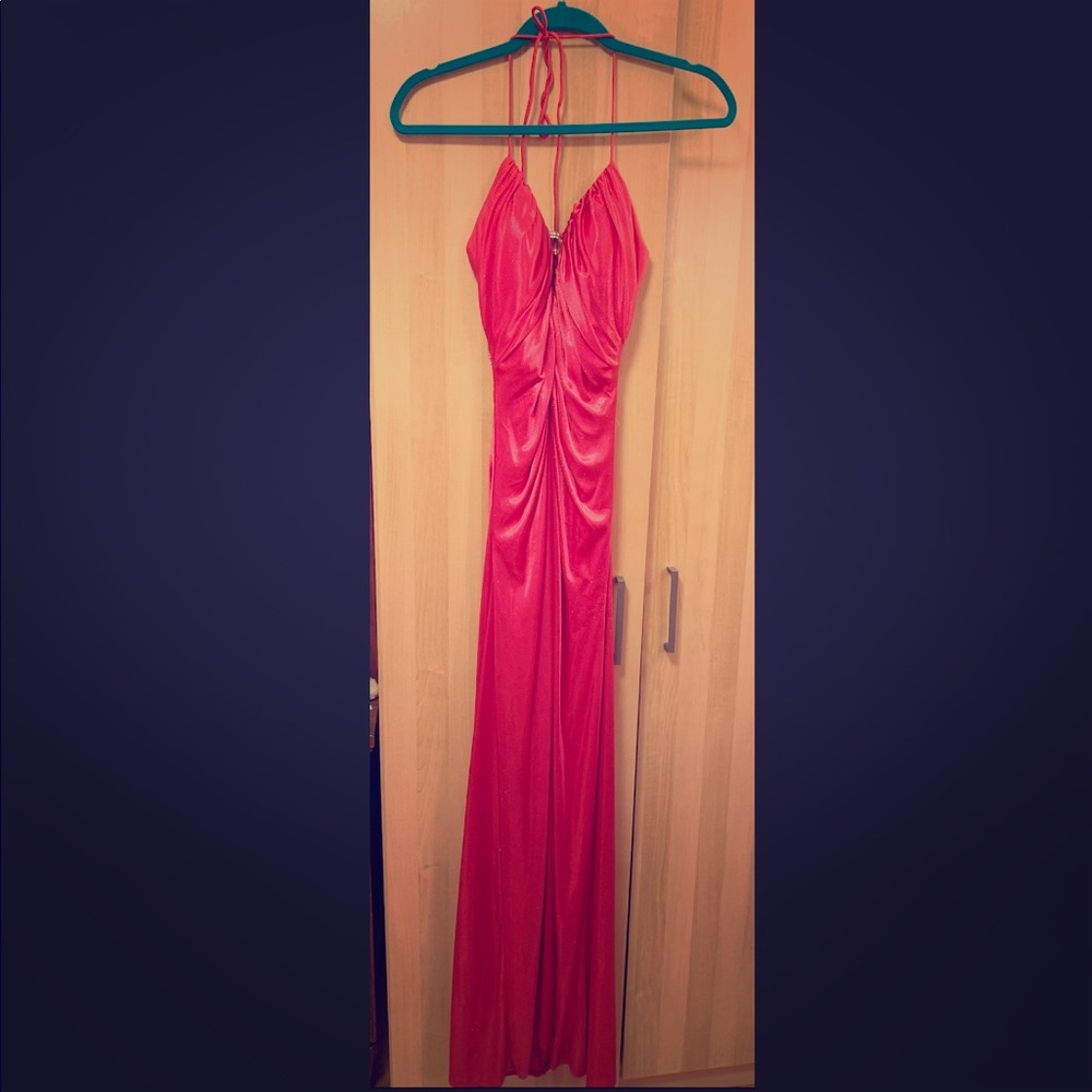 Pink sparkly prom gown